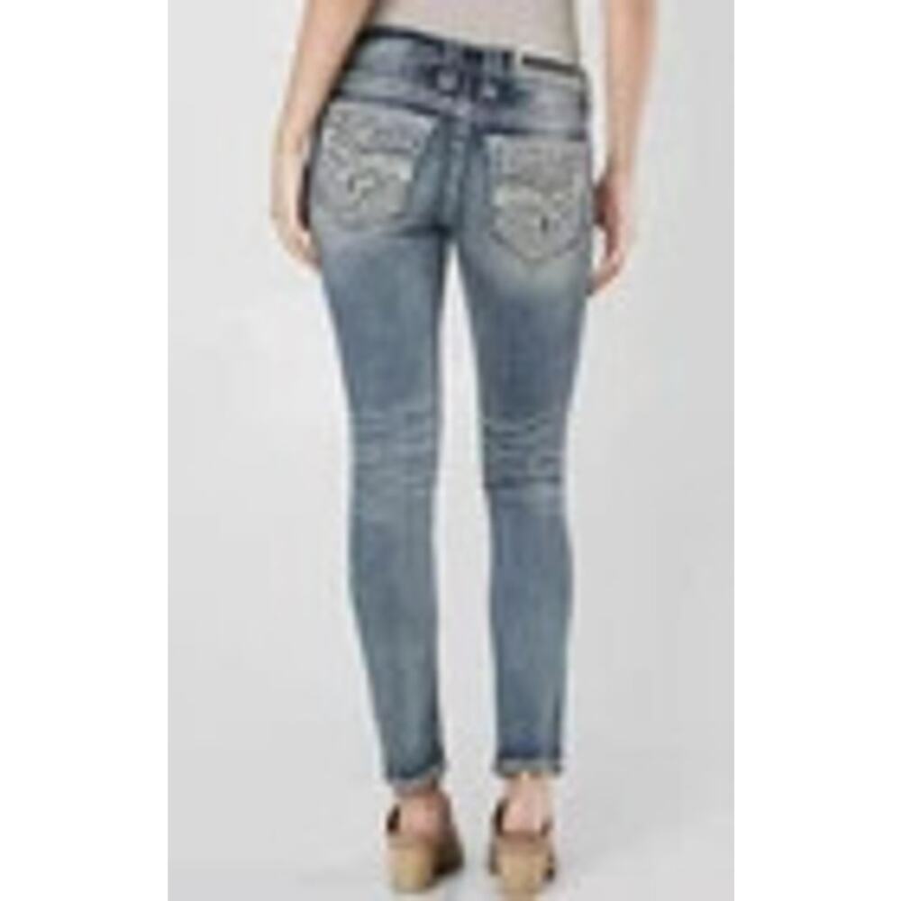Rock Revival Yadra Ankle Skinny Stretch Jeans Crystals Womens Sz 26, Retail $169